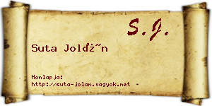 Suta Jolán névjegykártya