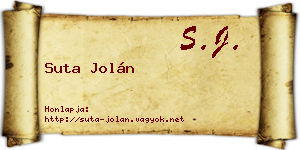 Suta Jolán névjegykártya
